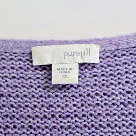 J Jill Pure Jill Size XS Cotton Cashmere Blend Sweater V Neck Lavender - Picture 8 of 9